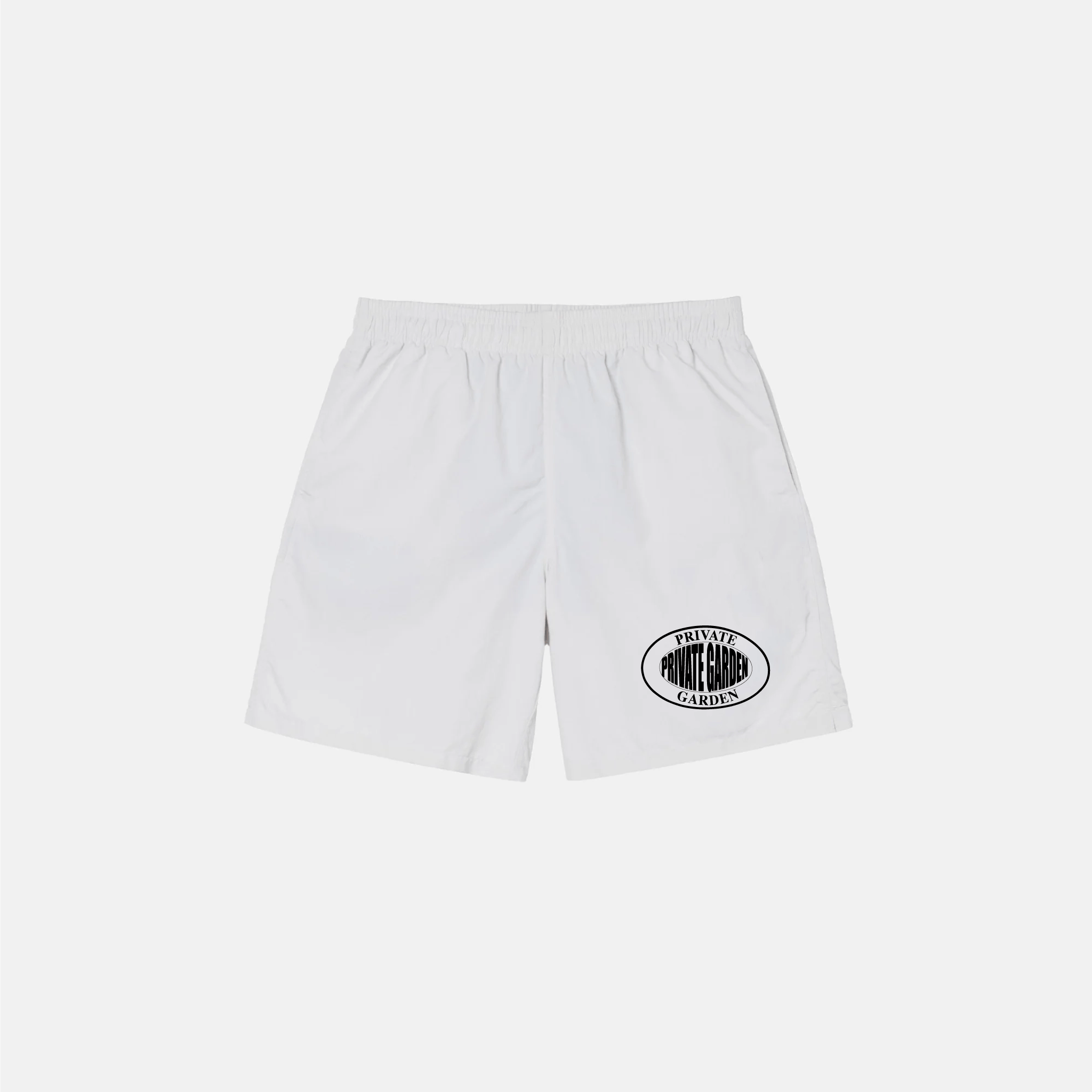 Private Garden Oval Logo Cream Shorts