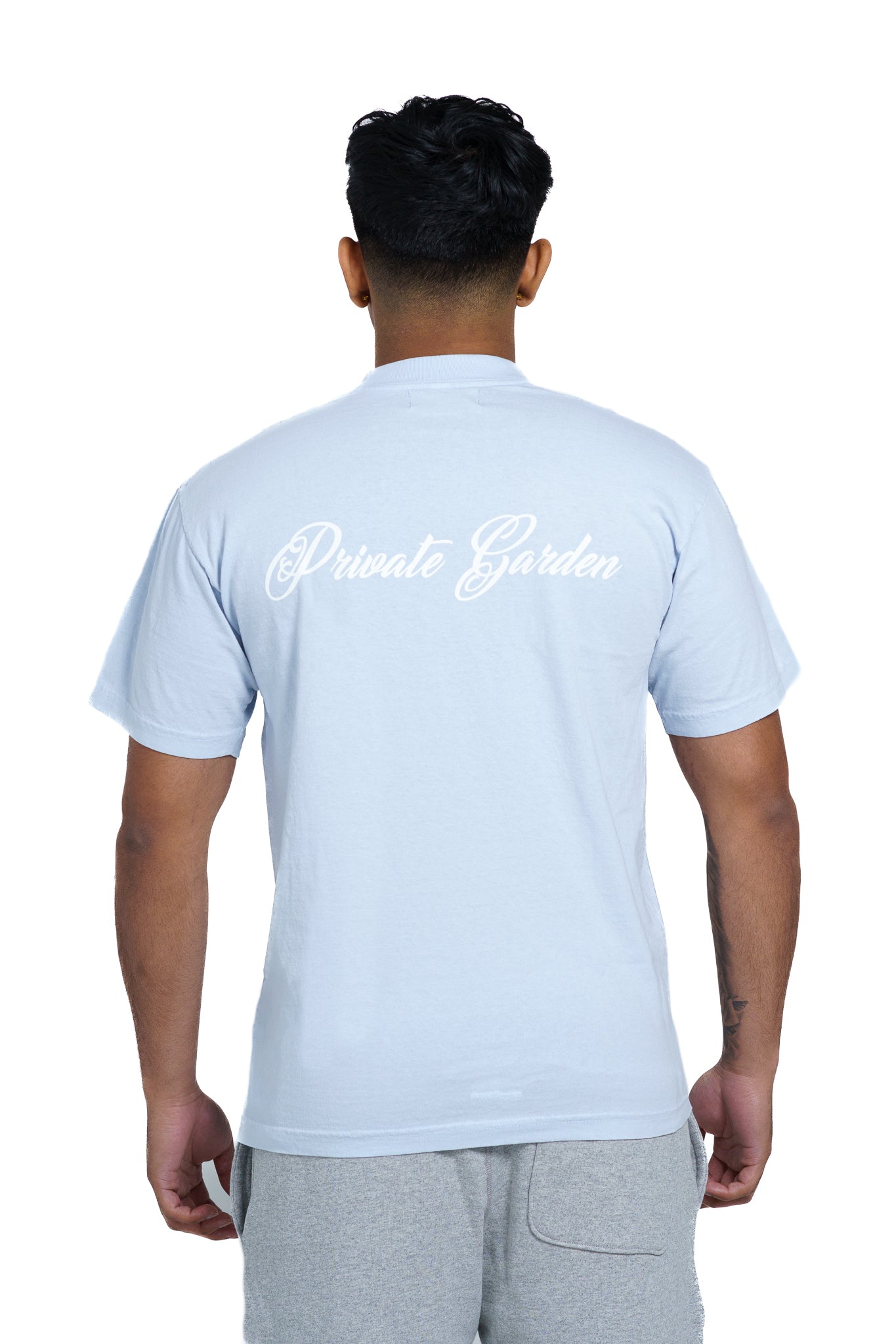 Private Garden Sky Blue "Cursive" T-Shirt