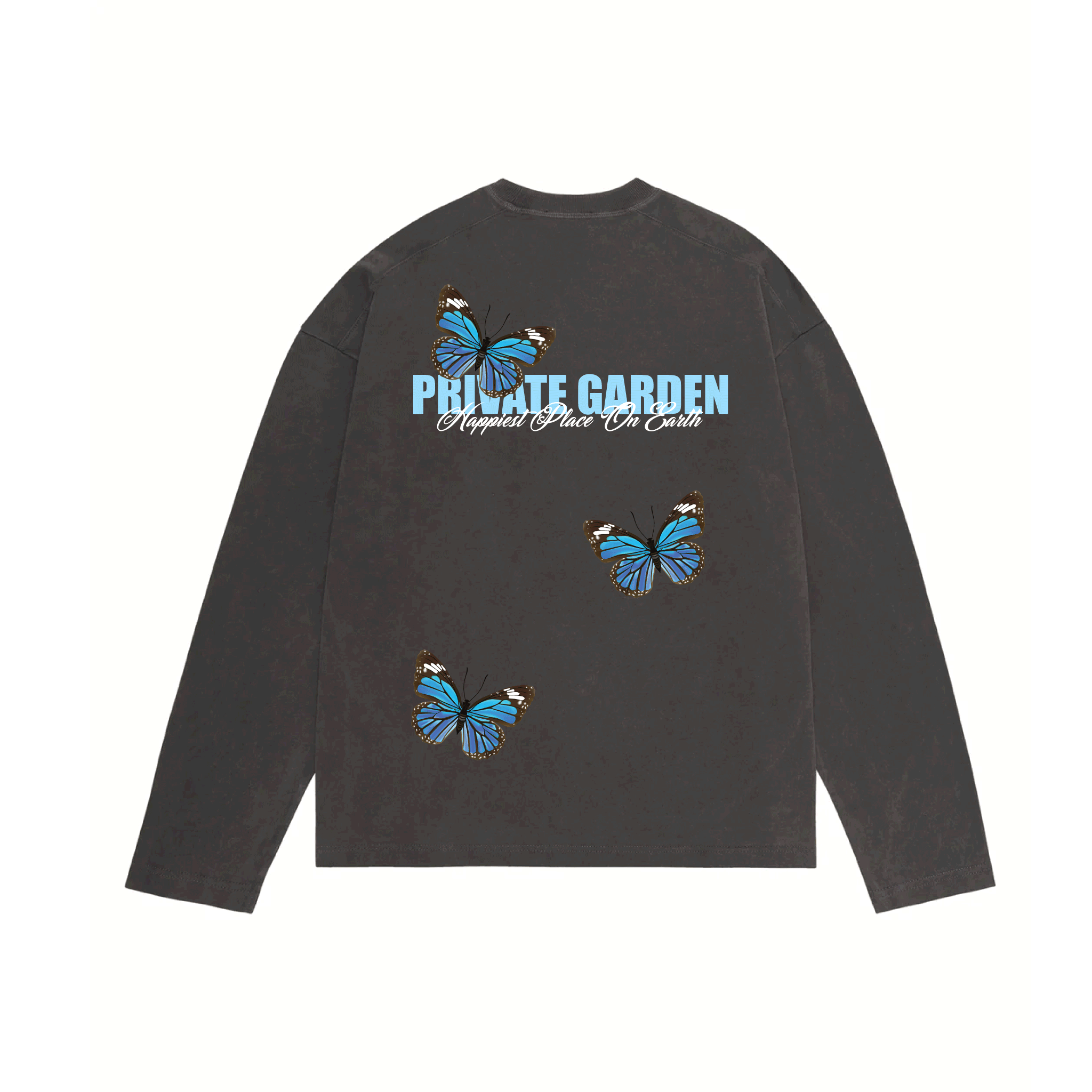 Private Garden "The Garden Club" Vintage Black Long-Sleeve Shirt