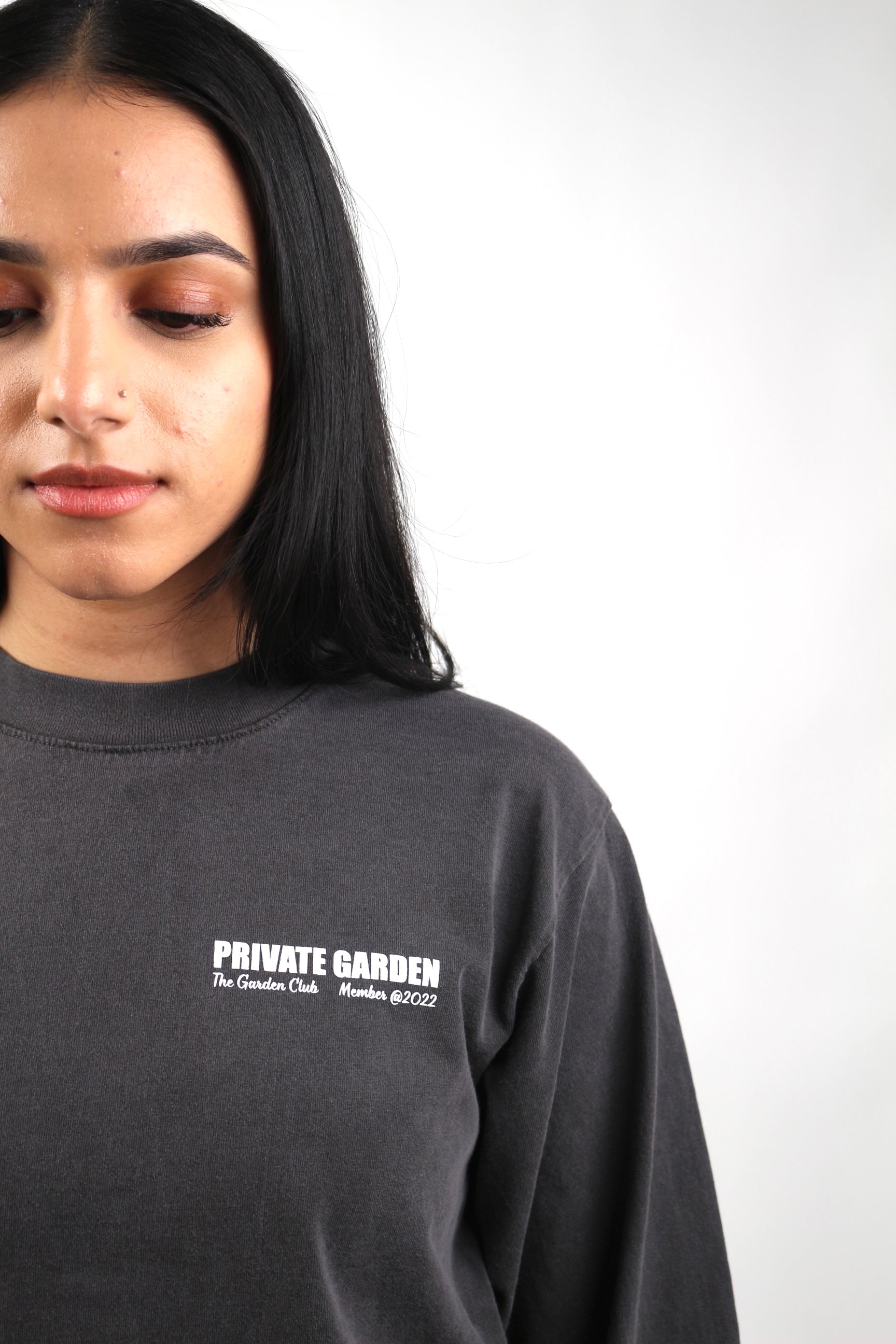 Private Garden "The Garden Club" Vintage Black Long-Sleeve Shirt